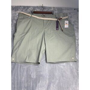 NWT Gloria Vanderbilt Womens Seagrass Bermuda Shorts Size 24W